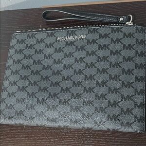 Michael Kors Black Monogram Wristlet